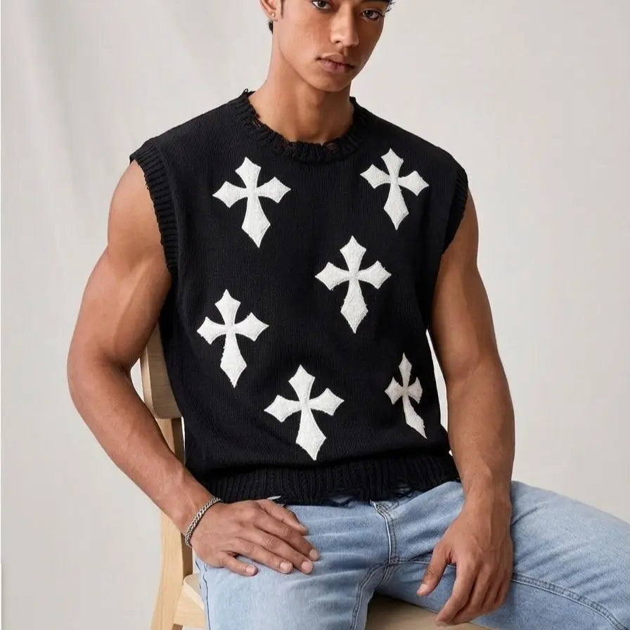 KZZ Street-Style Sleeveless Sweater