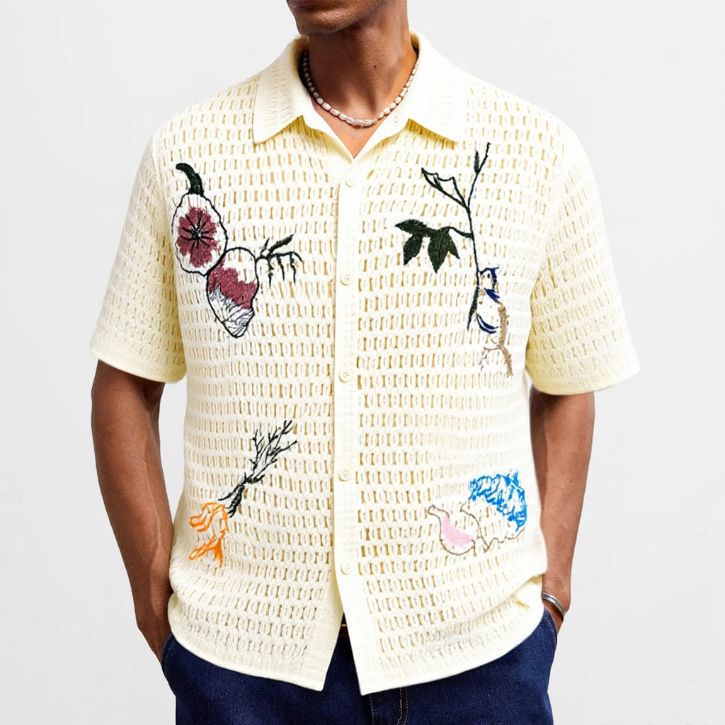 KZZ Men's Embroidered Knit Top