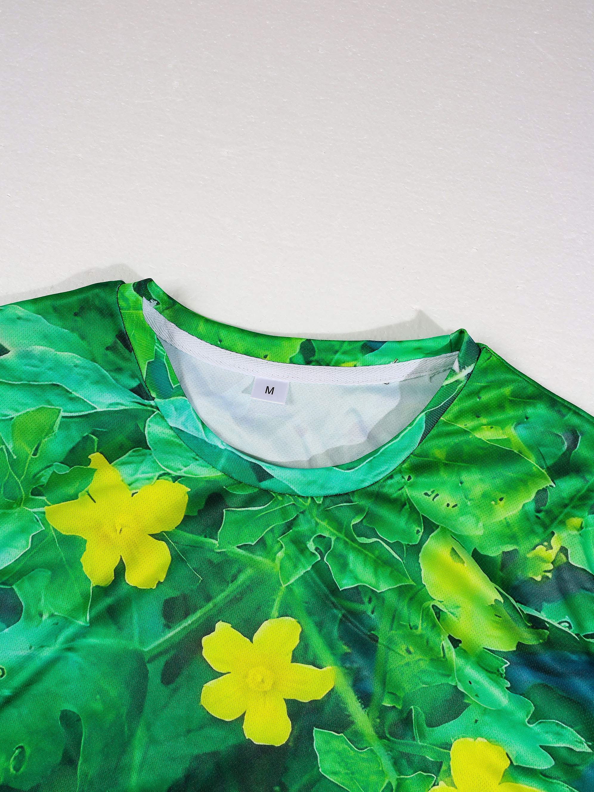 KZZ Printed Crew-Neck Short-Sleeve Top