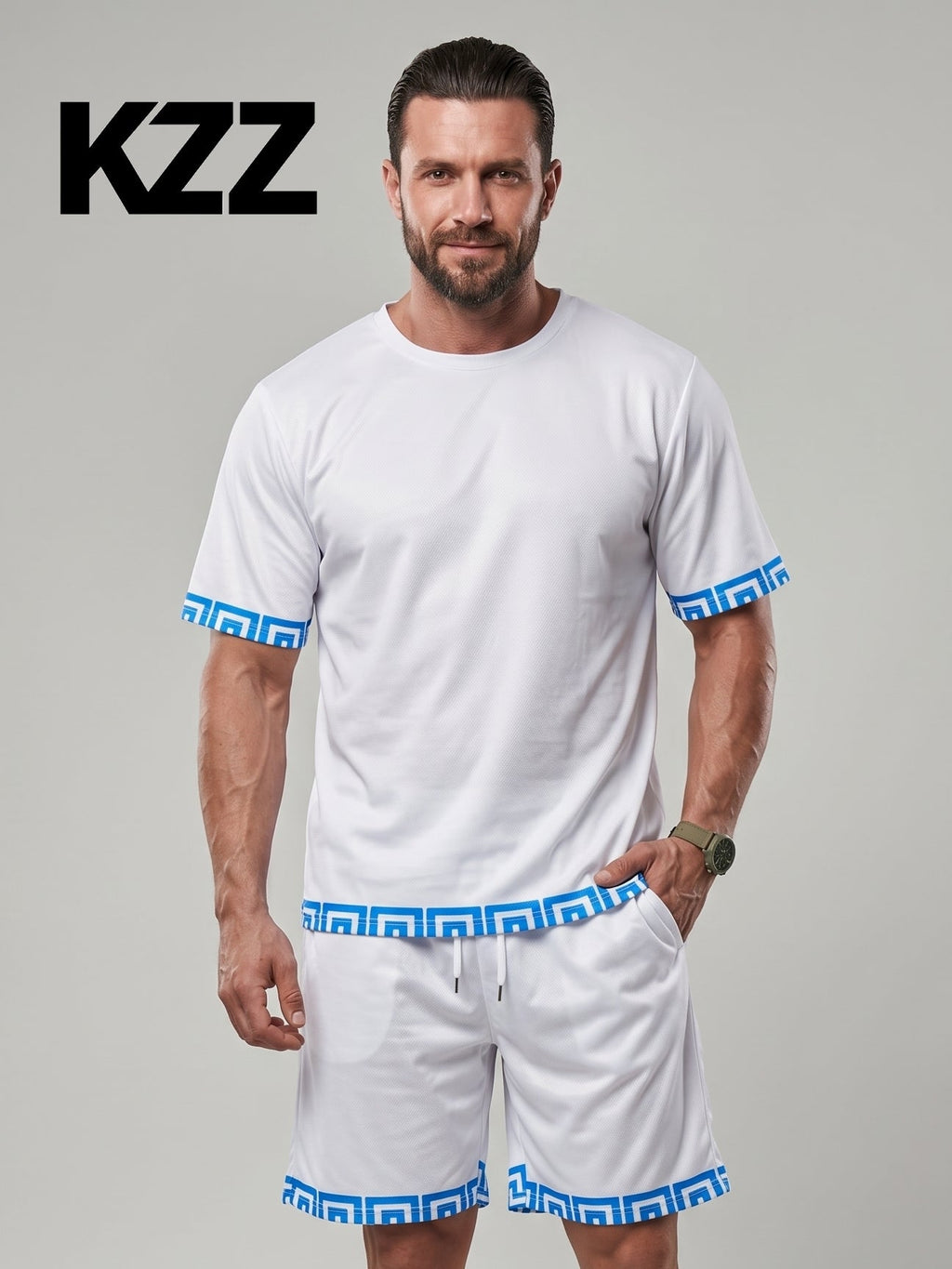 KZZ Men's Two-Piece Loungewear Set