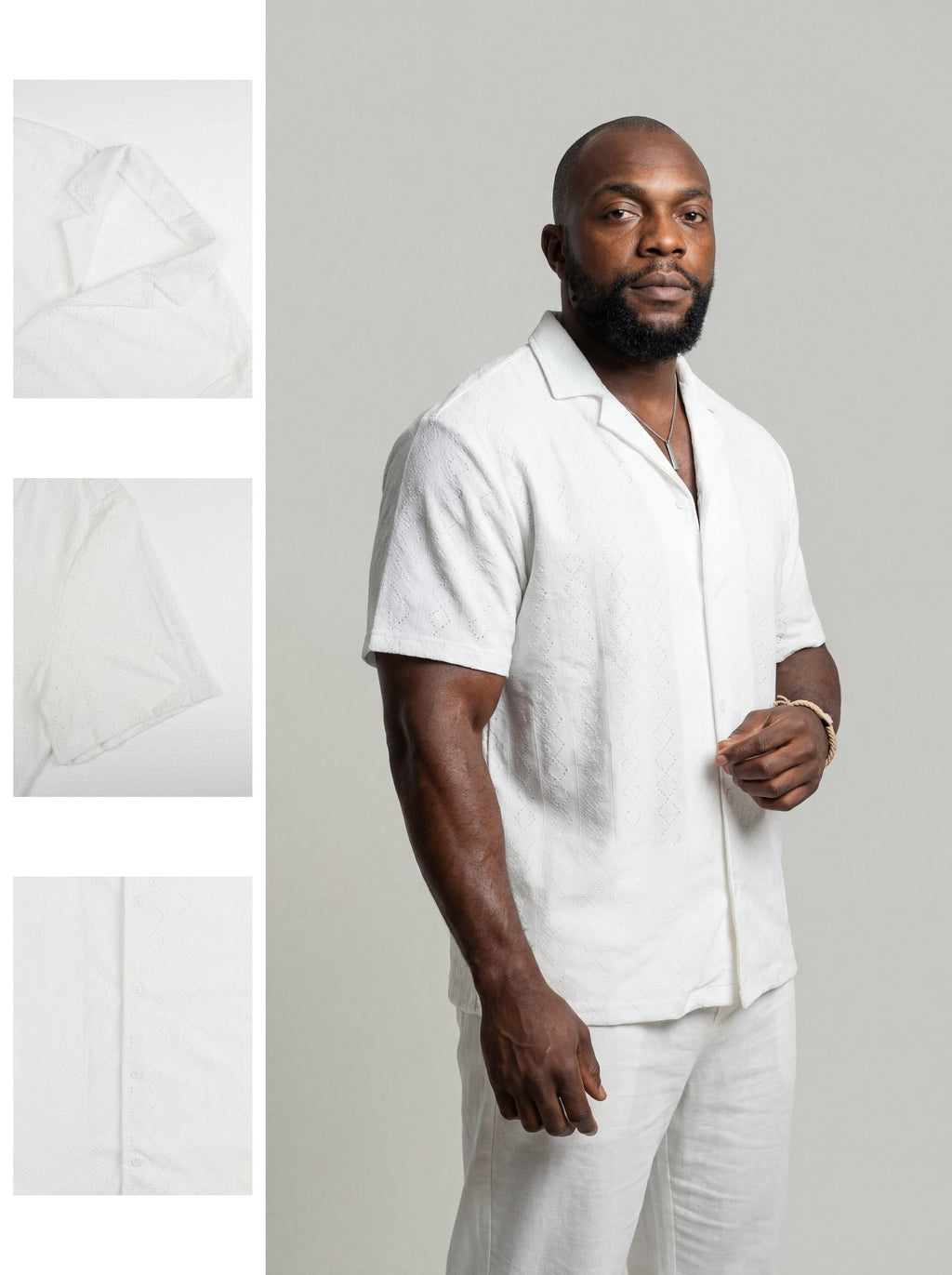 KZZ New Summer Men's Openwork Shirt