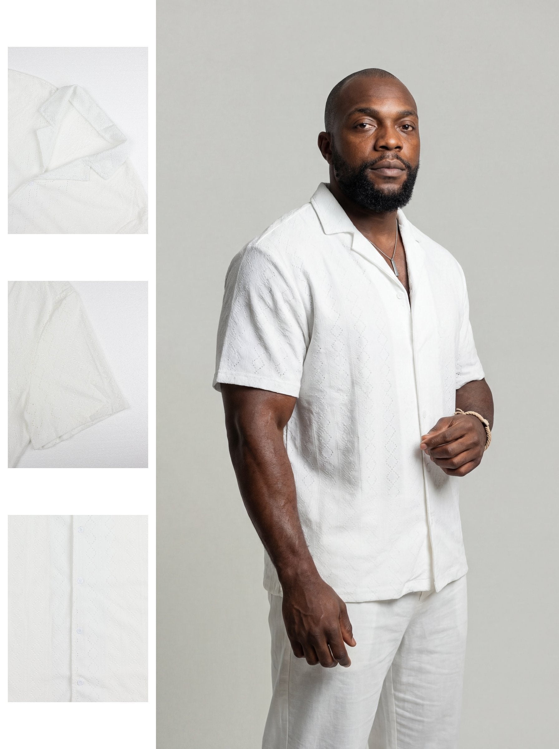 KZZ New Summer Men's Openwork Shirt