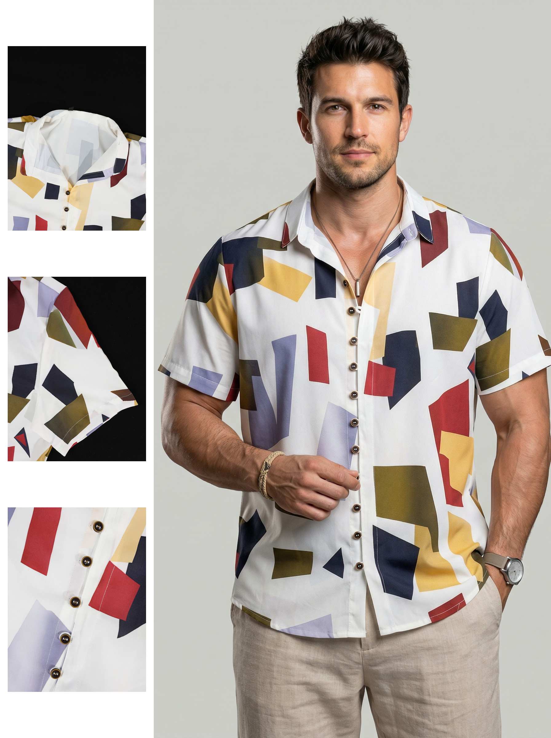 KZZ Summer Beach Men's Stylish Hawaiian Shirt