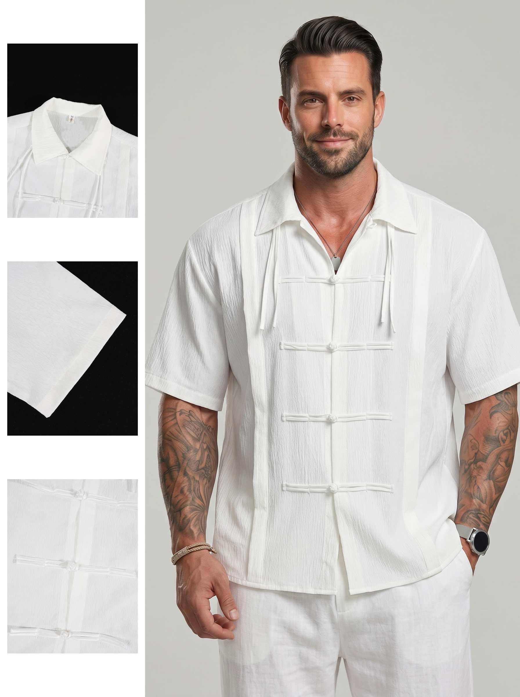 KZZ New Chinese-Style & Hong Kong-Style Youth Shirt