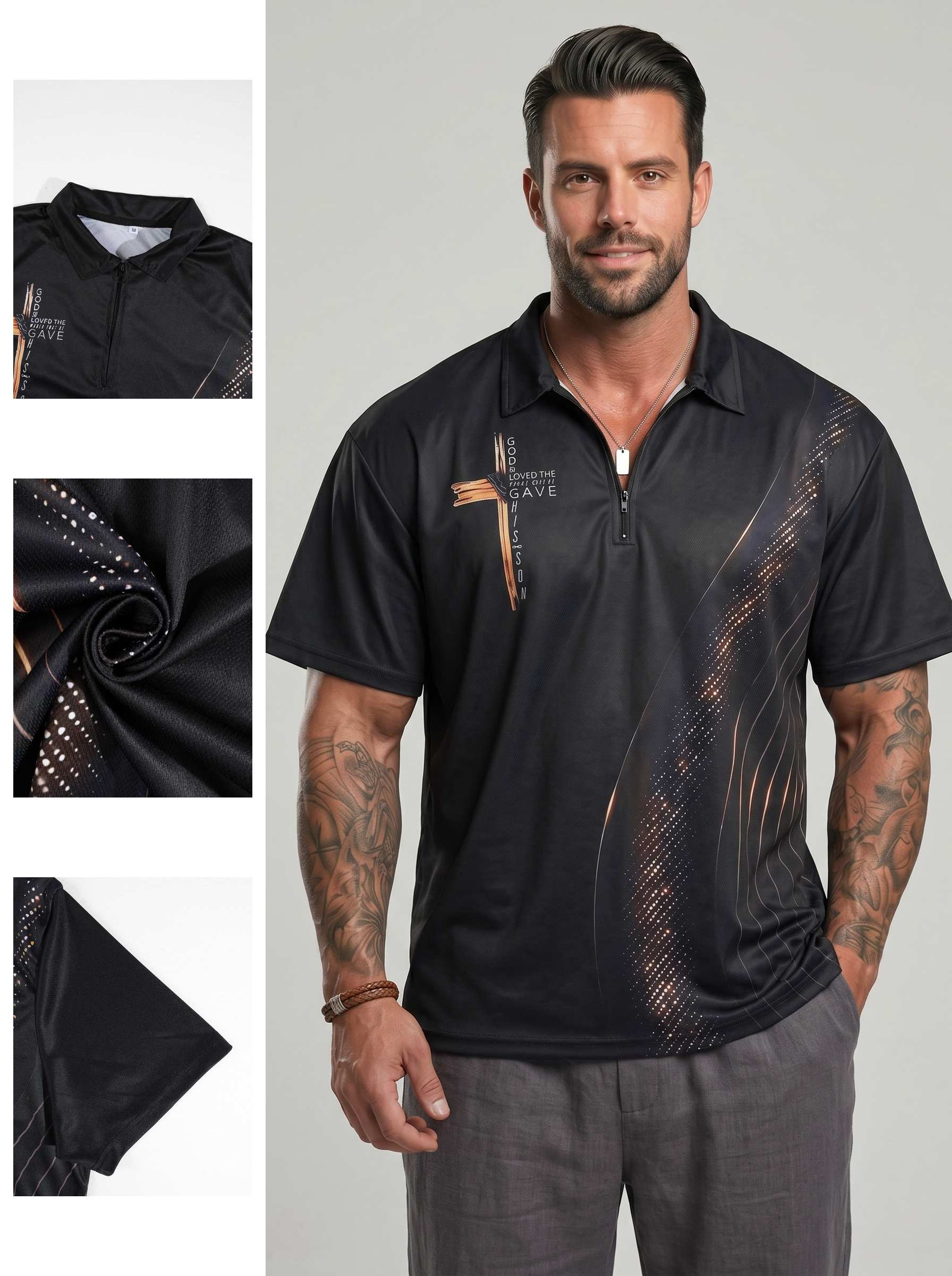KZZ Summer Casual Short-Sleeve Collared Top