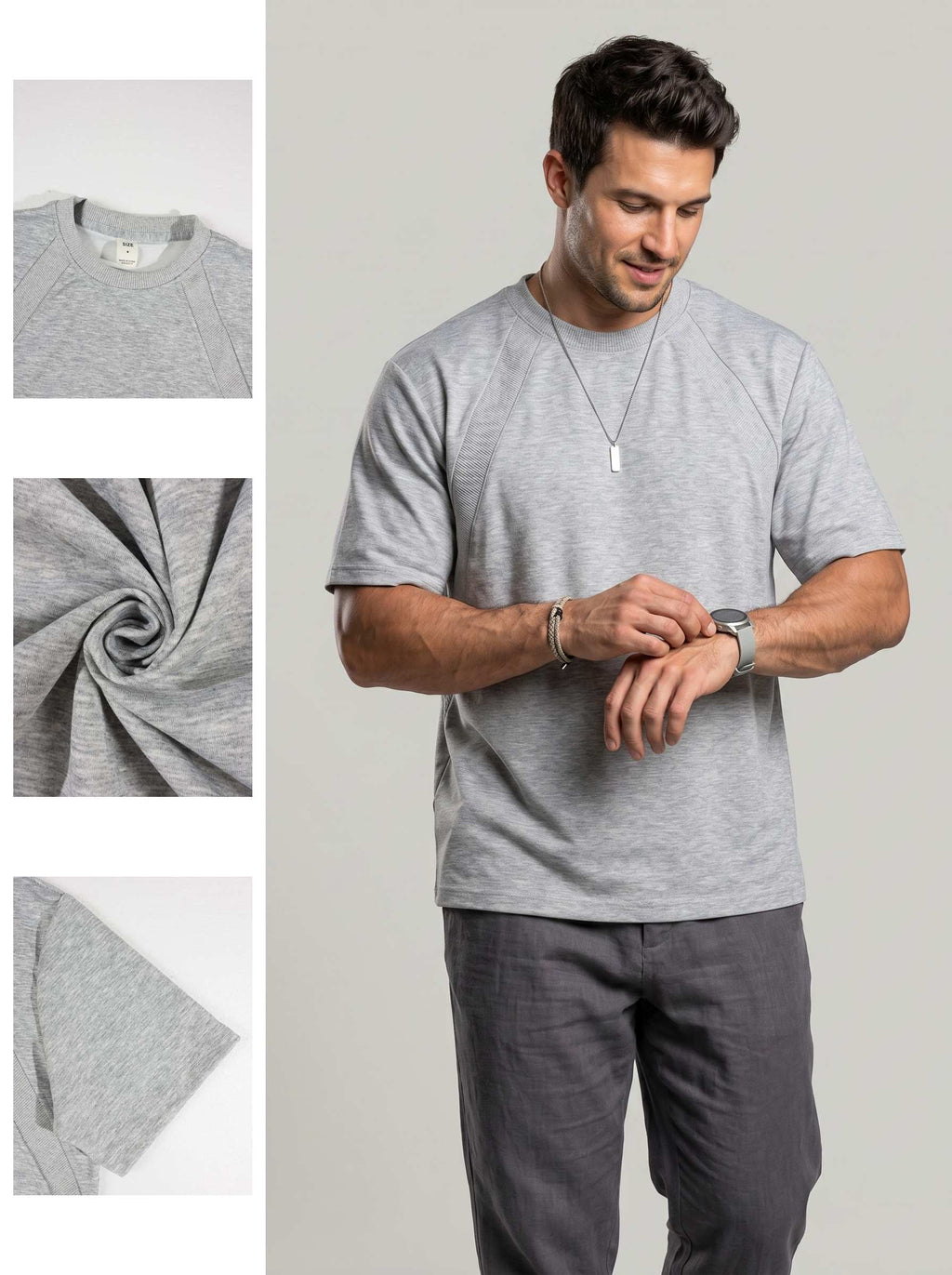 KZZ Men's Crew Neck T-Shirt