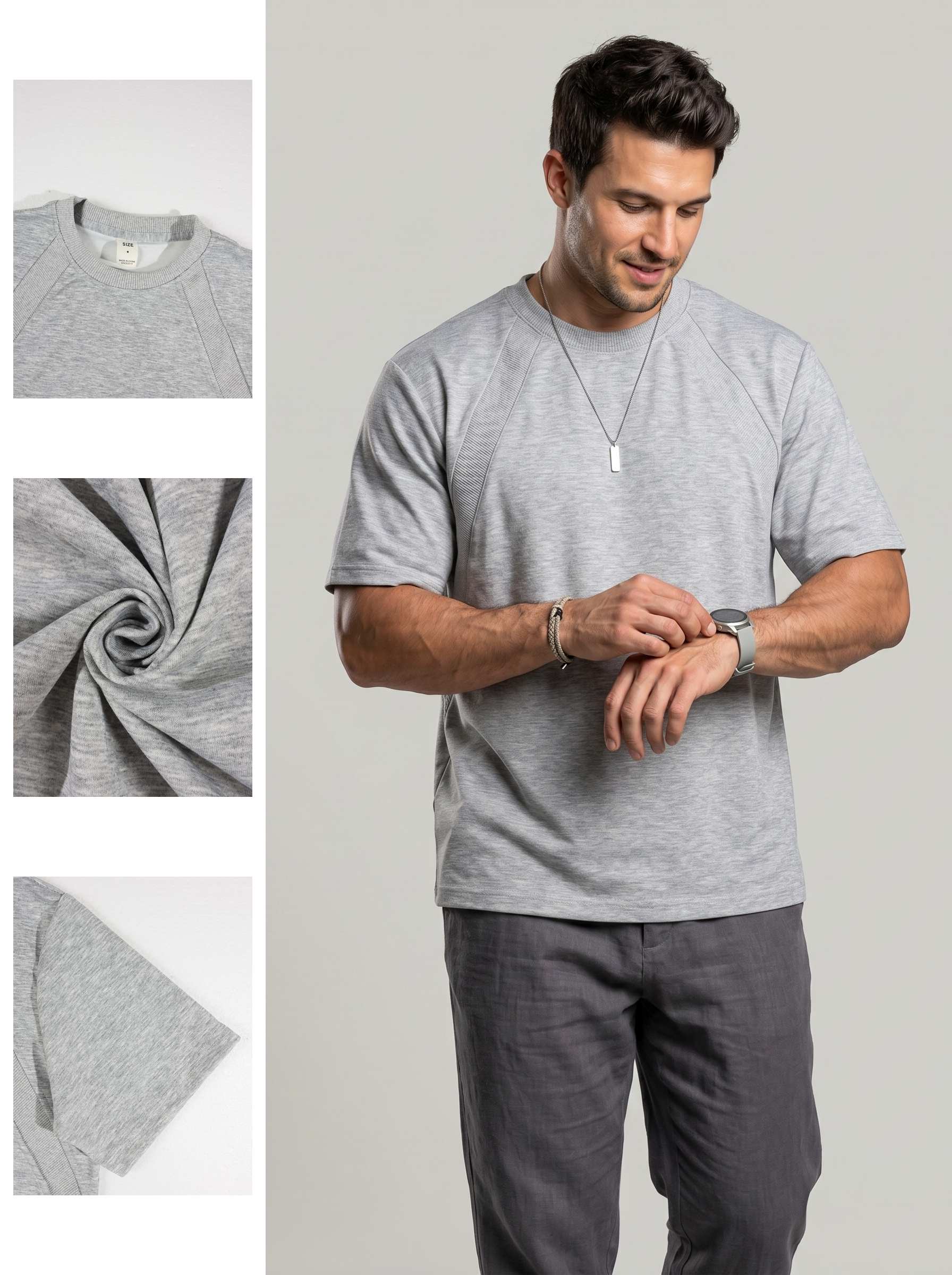 KZZ Men's Crew Neck T-Shirt