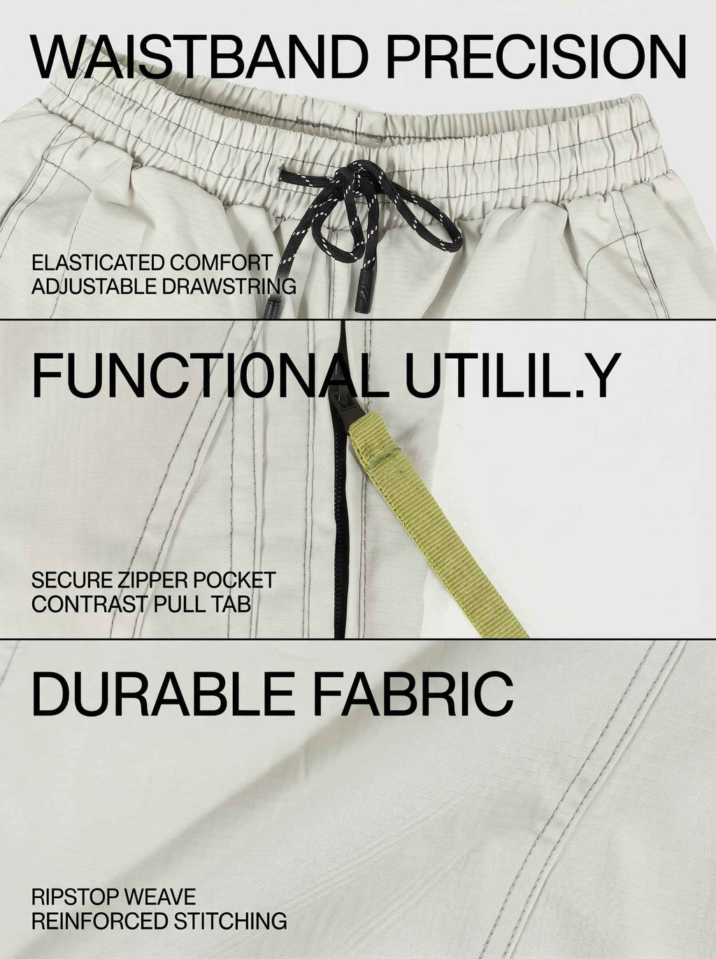 KZZ Casual Cargo Parachute Pants