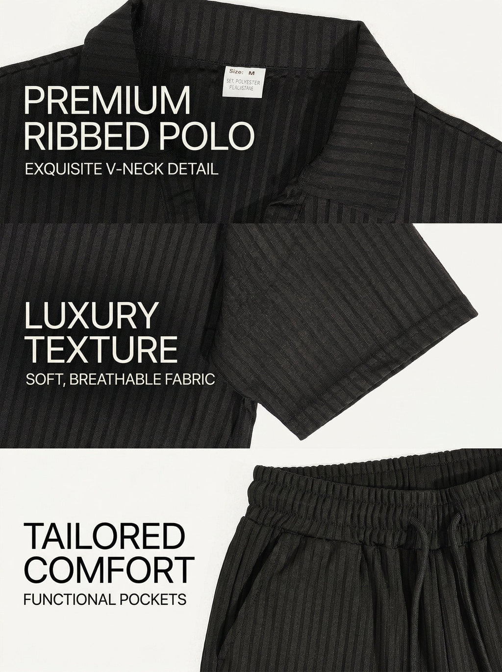 KZZ Men's Two-Piece Jacquard Knit Casual Set