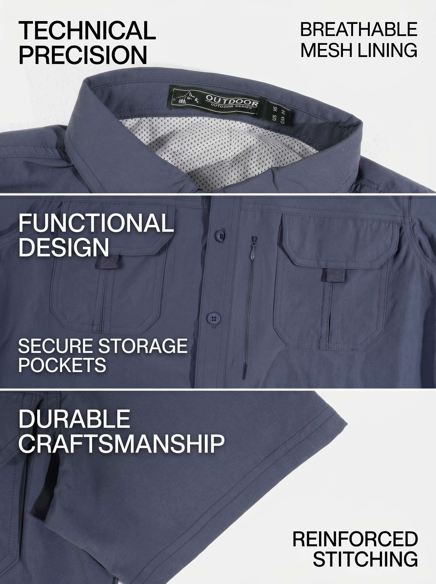 KZZ Men's Plus-Size Casual Shirt