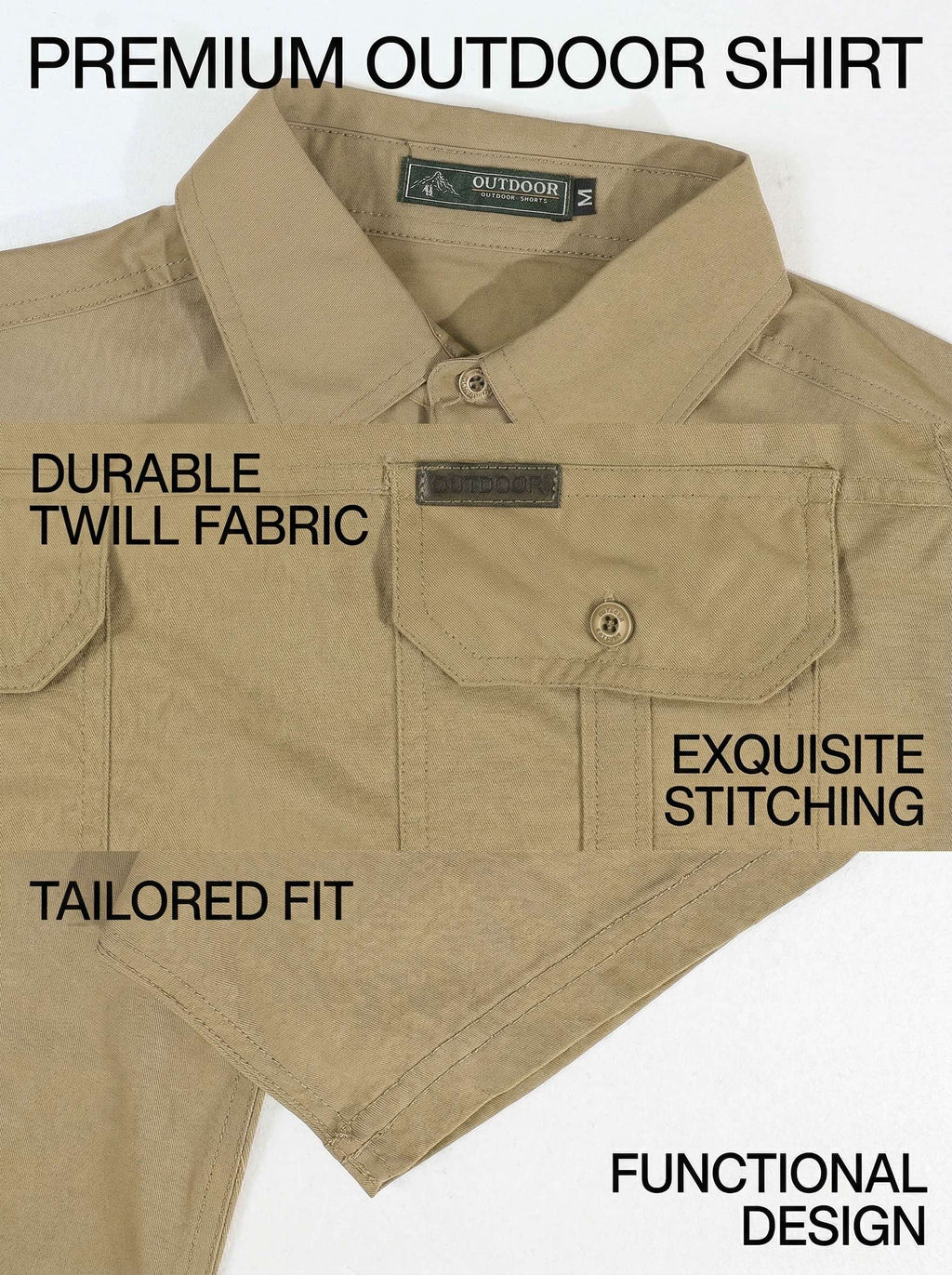 KZZ Durable Short Sleeve Workwear Button Down Shirt