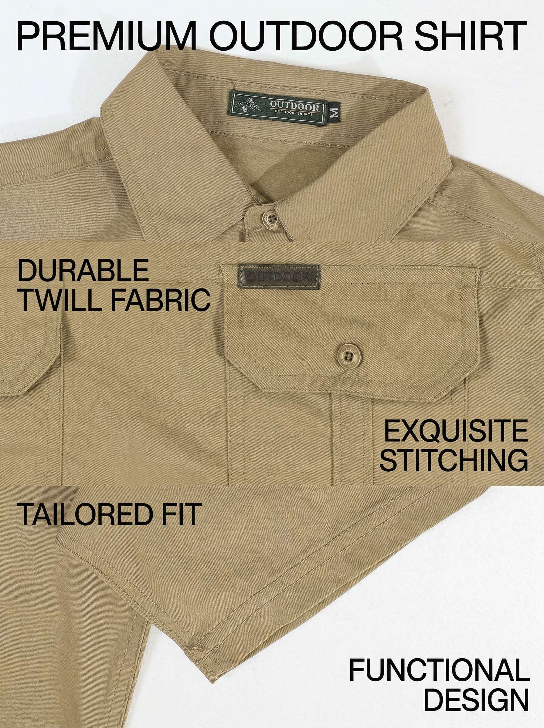 KZZ Durable Short Sleeve Workwear Button Down Shirt