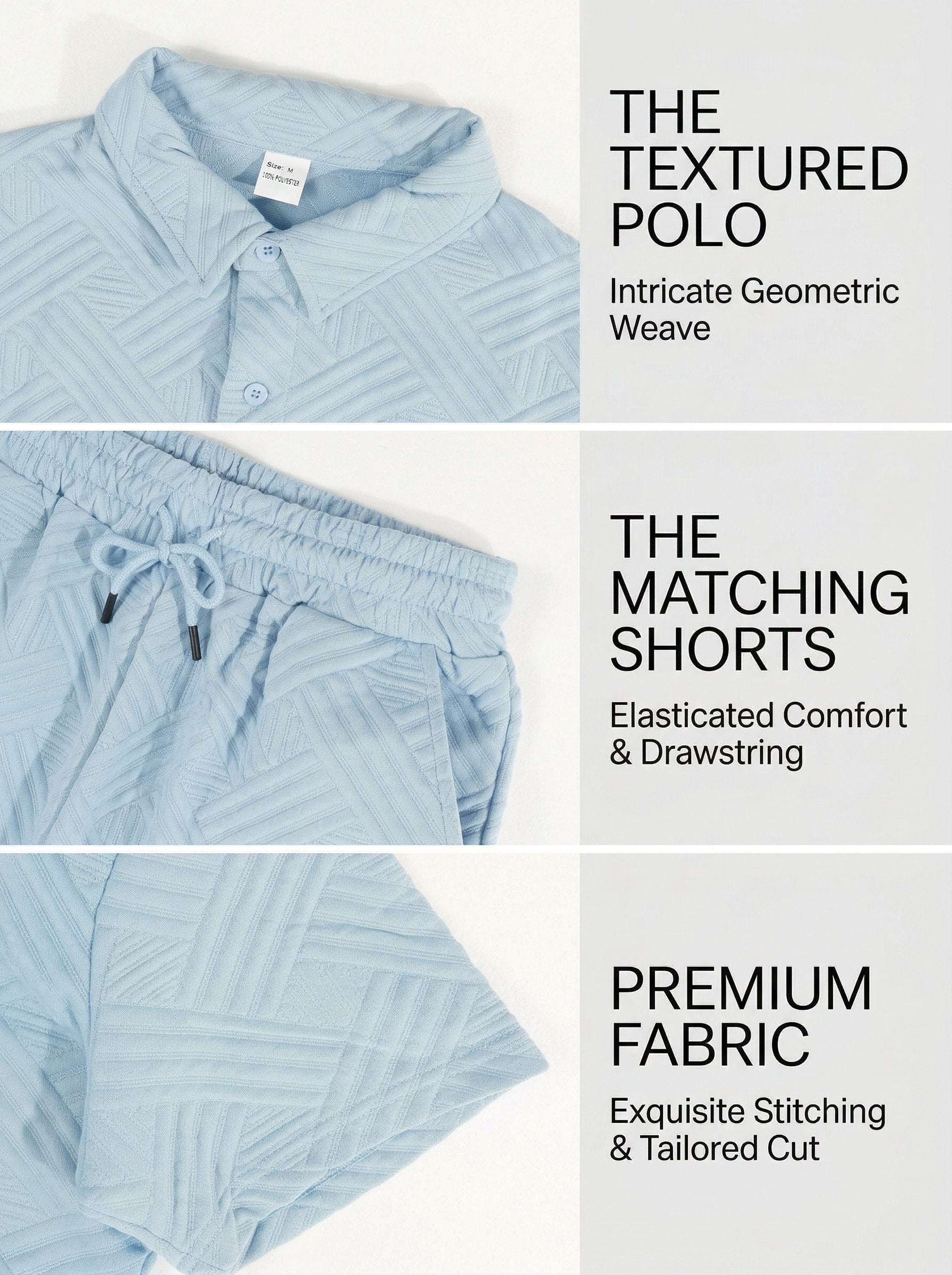 KZZ Short-sleeve button-down shirt and drawstring shorts