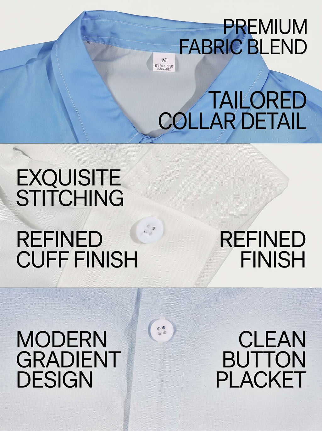 KZZ Men's Loose-Fit Business Button-Down Shirt with Gradient Color