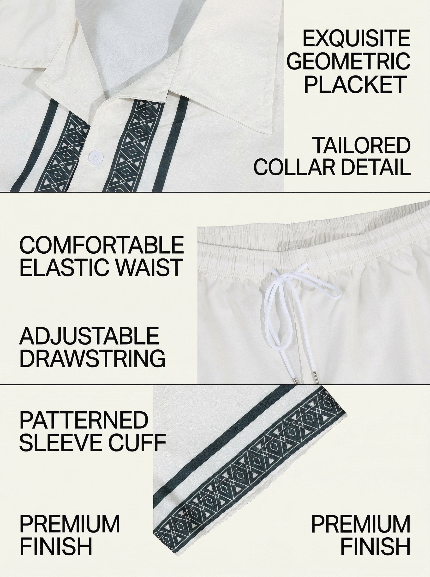 KZZ Casual Vacation Short-Sleeve Shirt and Shorts Set