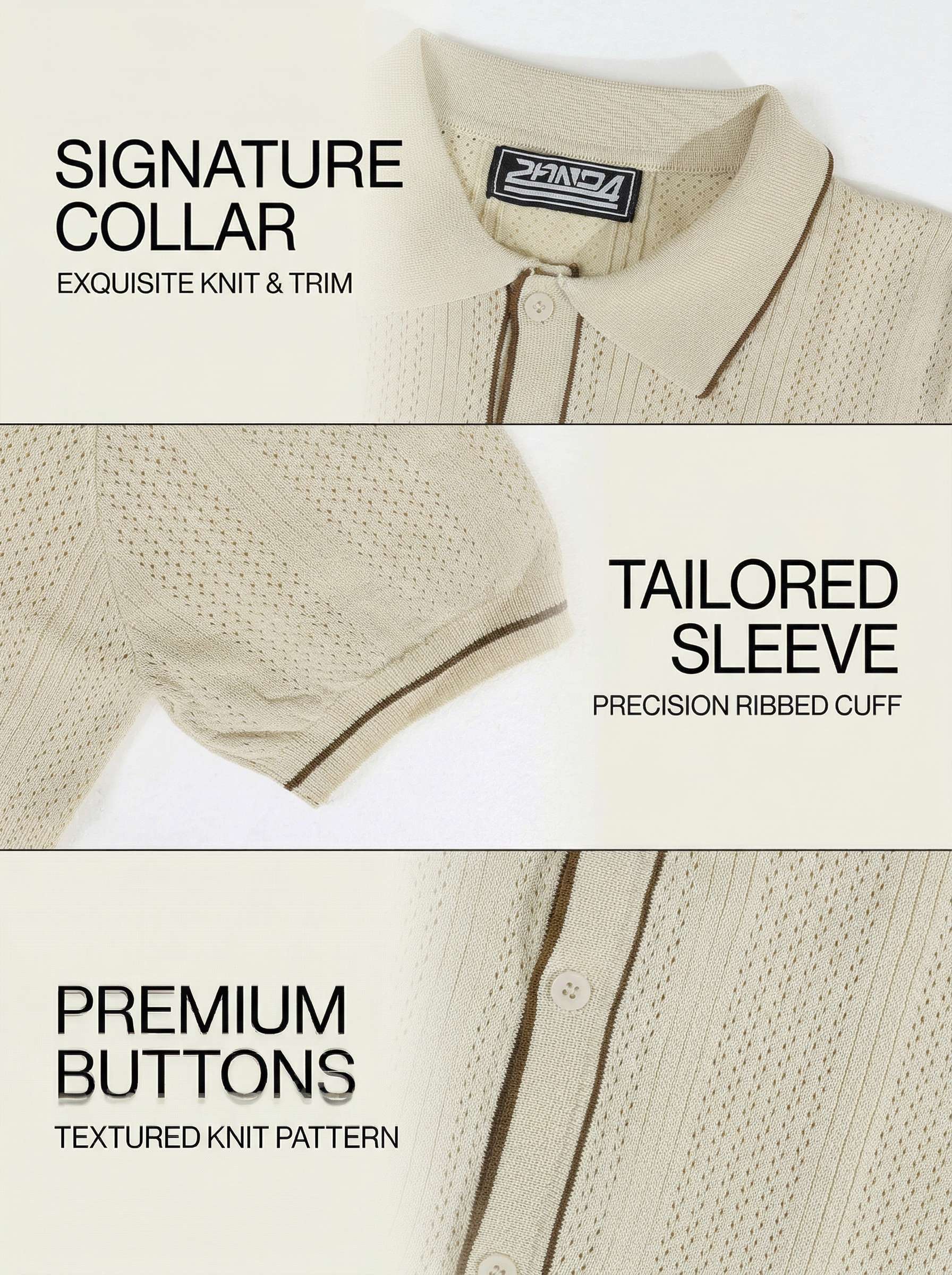 KZZ Men's Open-Knit Striped Sweater