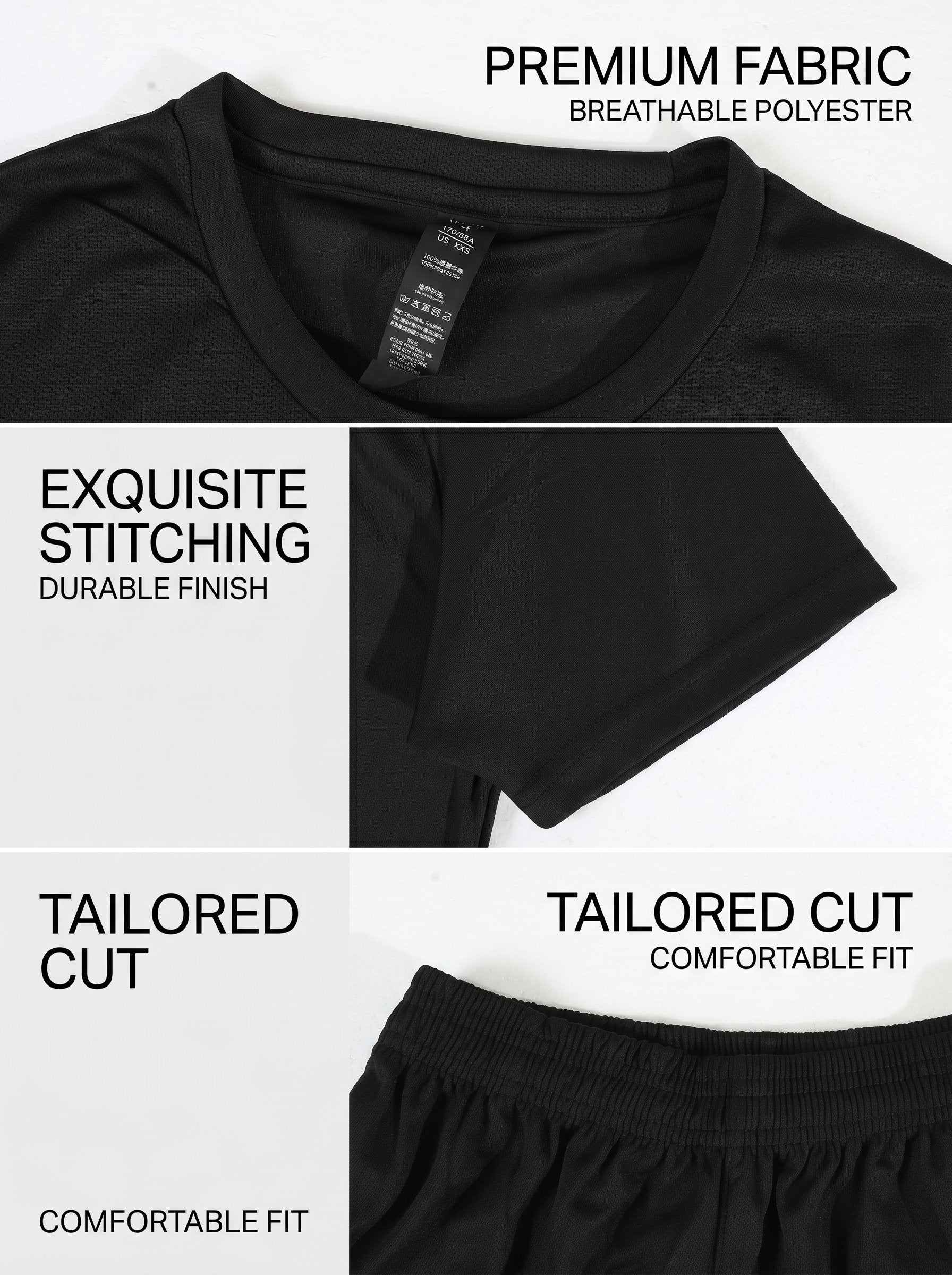 KZZ Casual Athletic Crew-Neck Short-Sleeve T-Shirt + Shorts