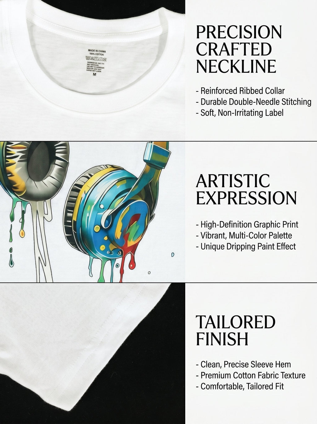 KZZ Men's Classic Premium Cotton Crew-Neck T-Shirt with Tropical Print