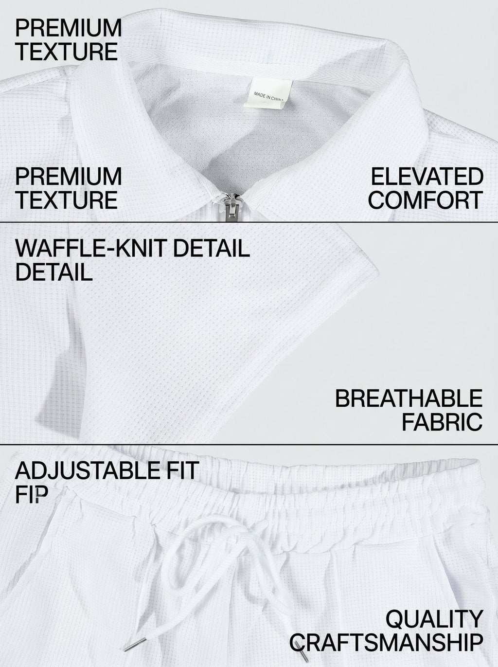 KZZ Solid-Color Short-Sleeve T-Shirt and Drawstring-Waist Shorts